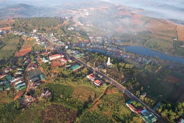 Aerial thị trấn Đắk Buk So từ trên cao Tuy Đức